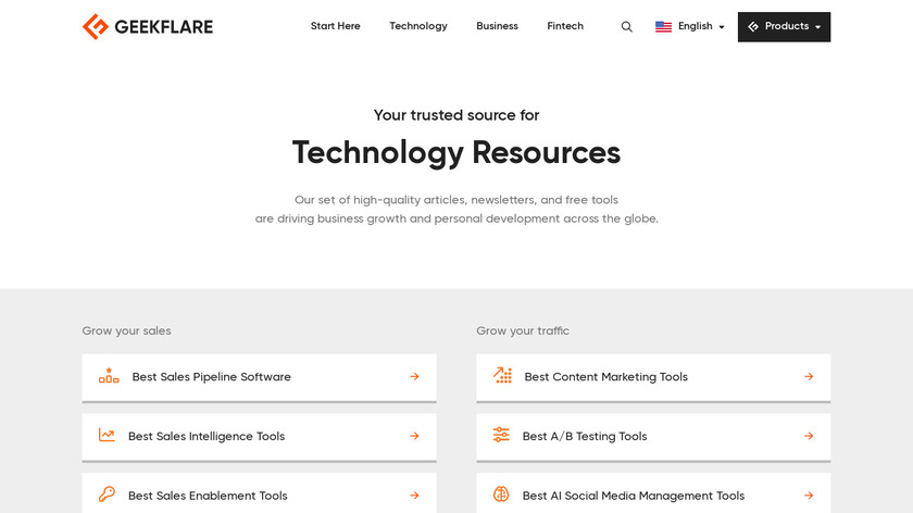 Geekflare Landing Page