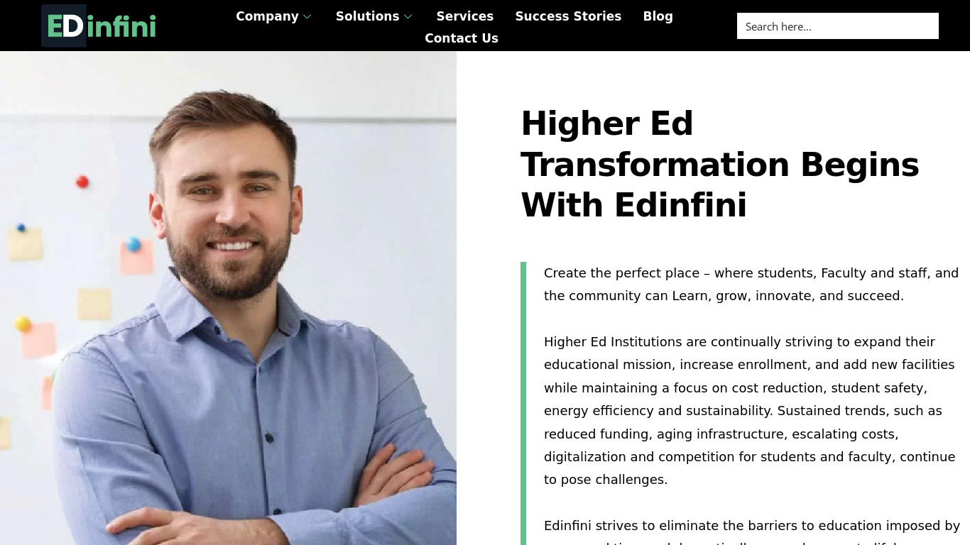 EDinfini Landing page