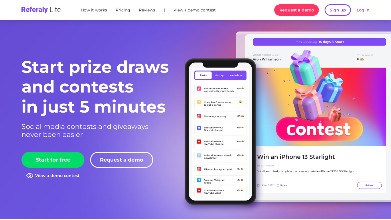 Referaly Landing page