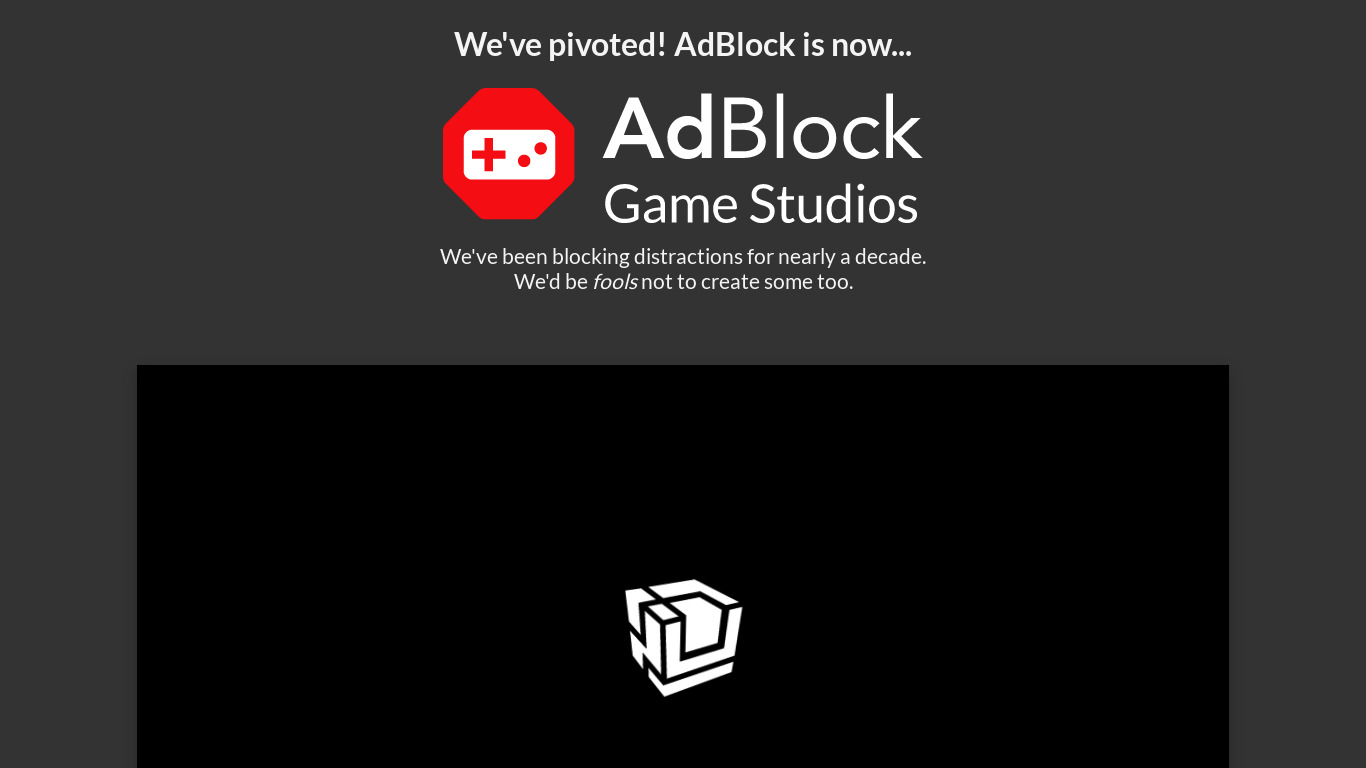 AdBlock: The Game Landing page