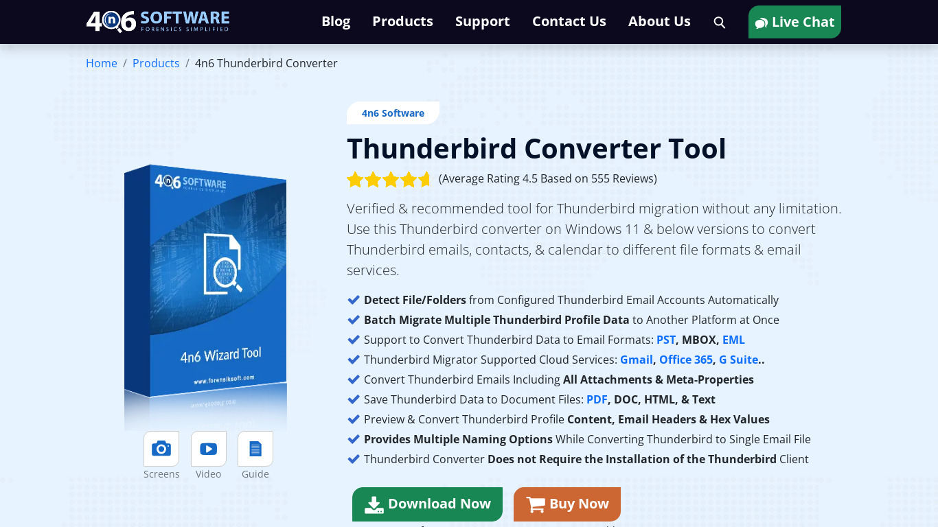 4n6 Thunderbird Converter Software Landing page