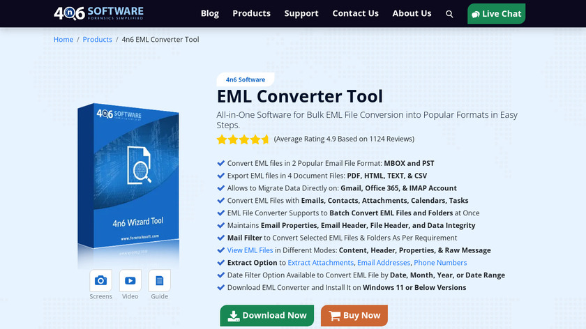 4n6 EML Converter Software Landing Page