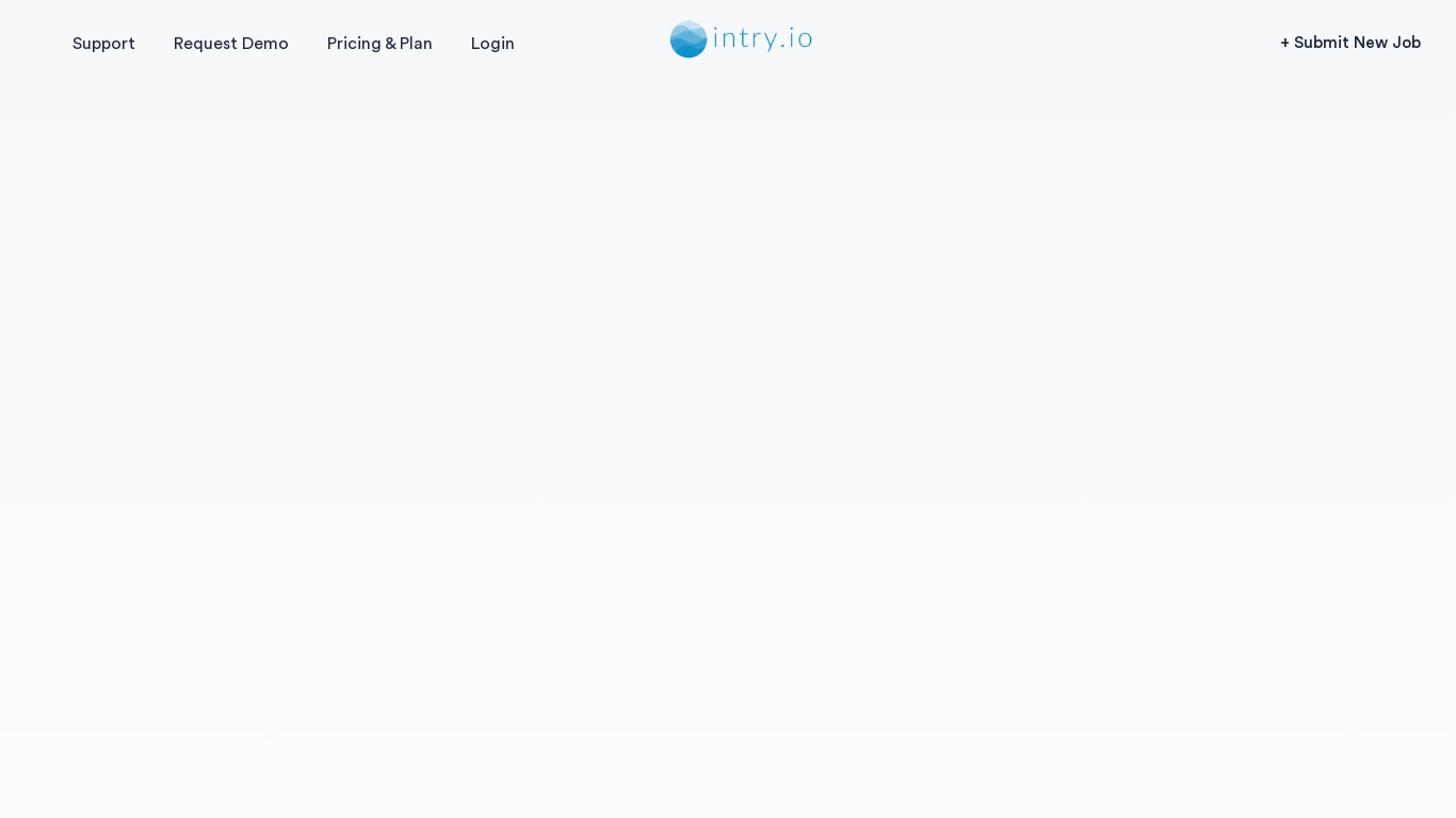 intry.io Landing page
