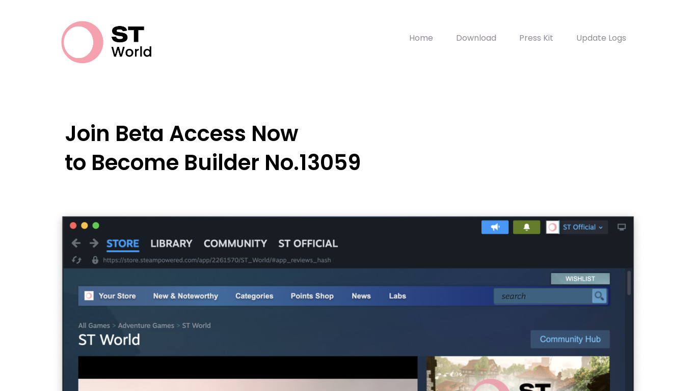 ST World Engine Landing page