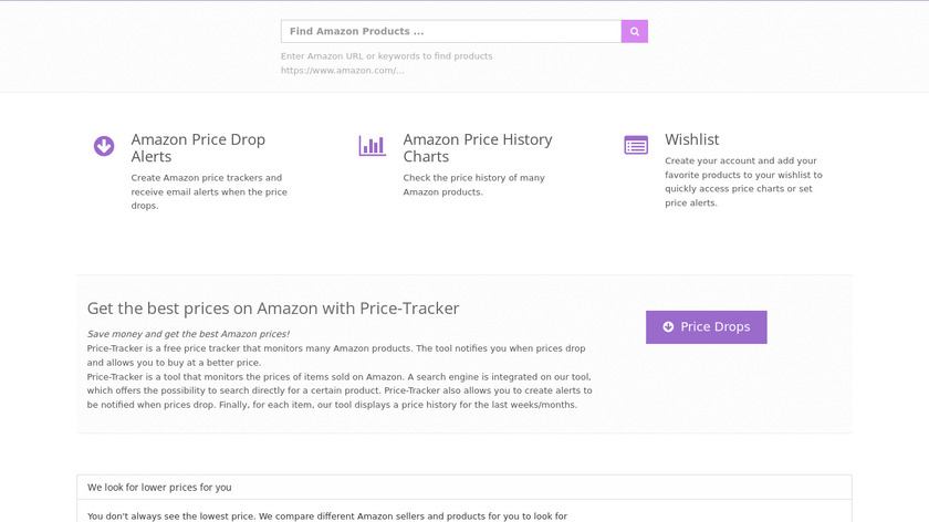 PriceTracker Landing Page