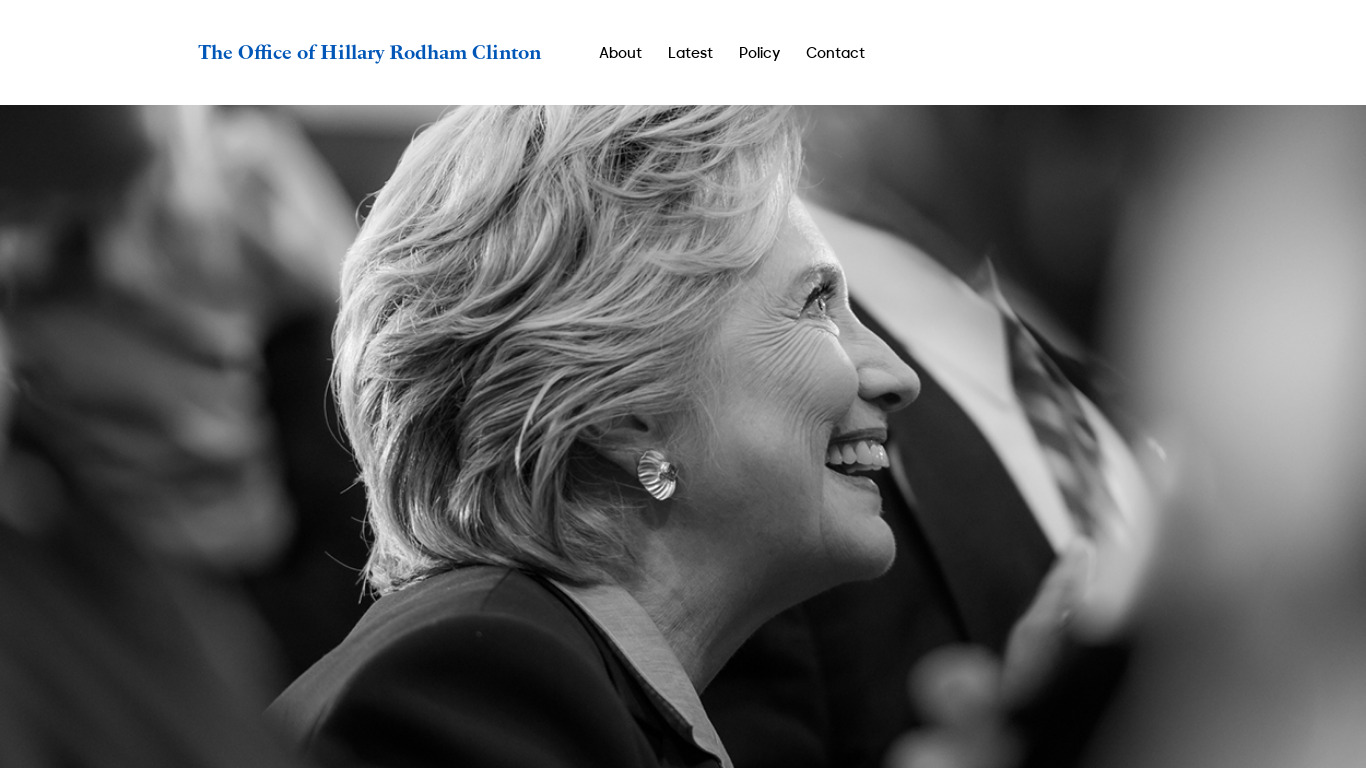 Hillary Clinton Landing page