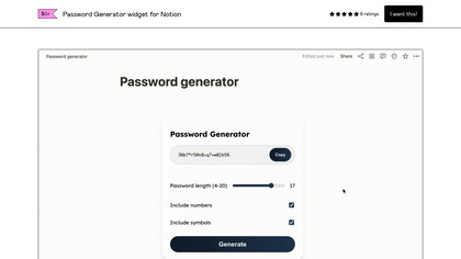 Password Generator widget for Notion image