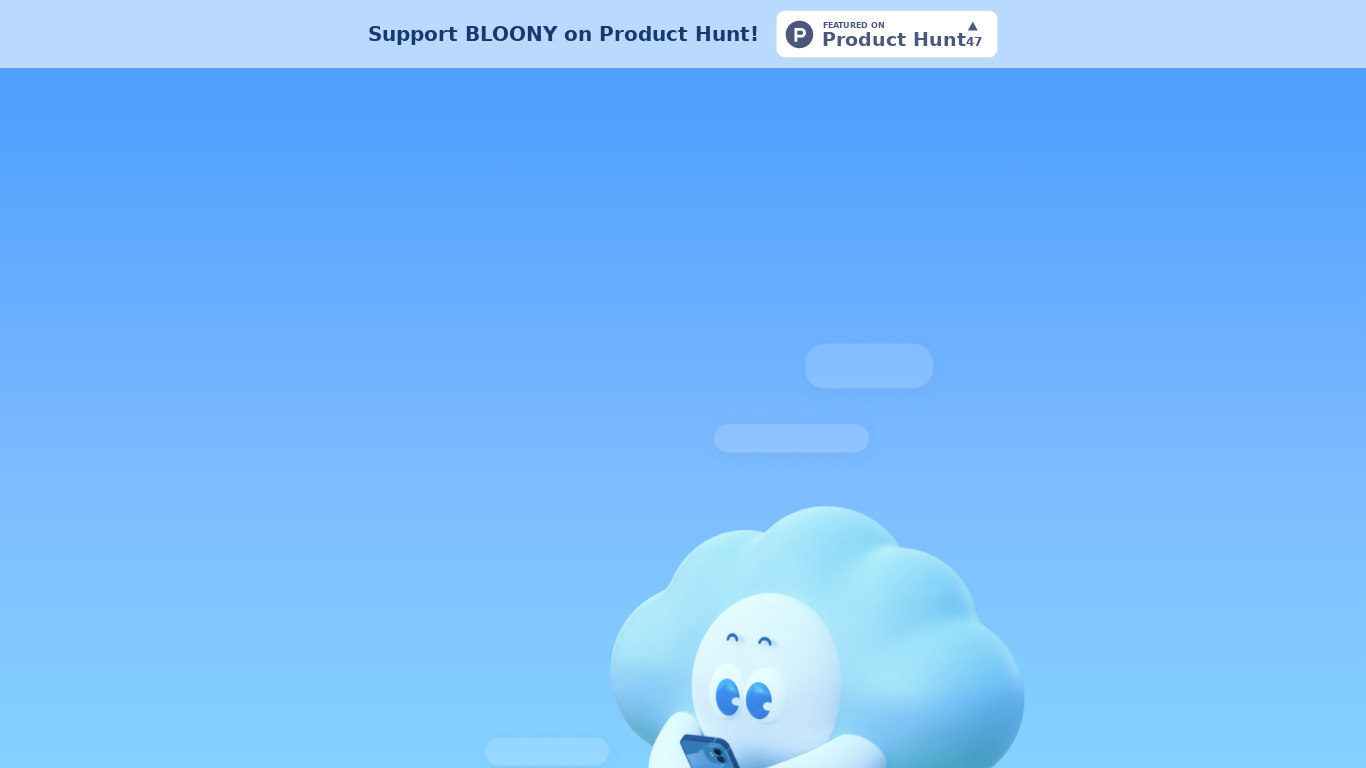 BLOONY Landing page