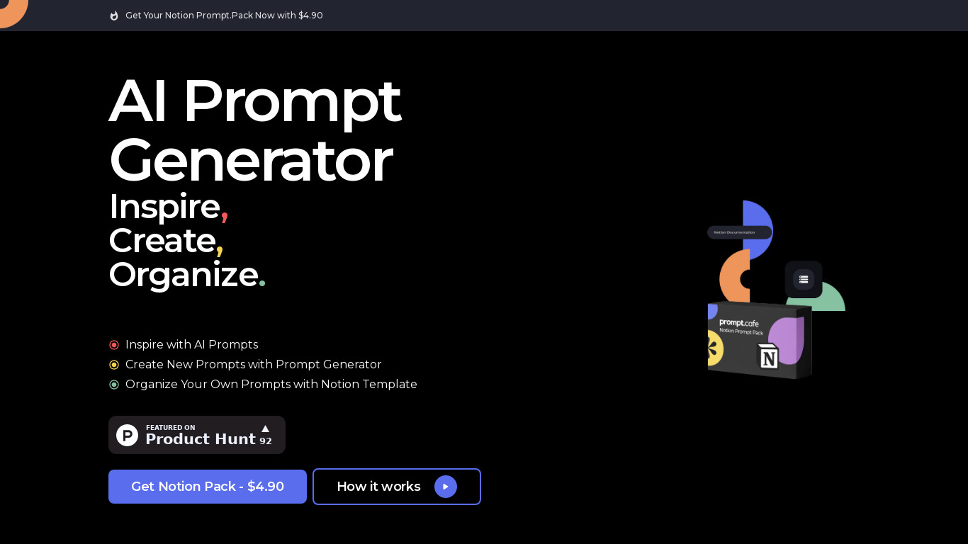 Prompt.Cafe Landing page