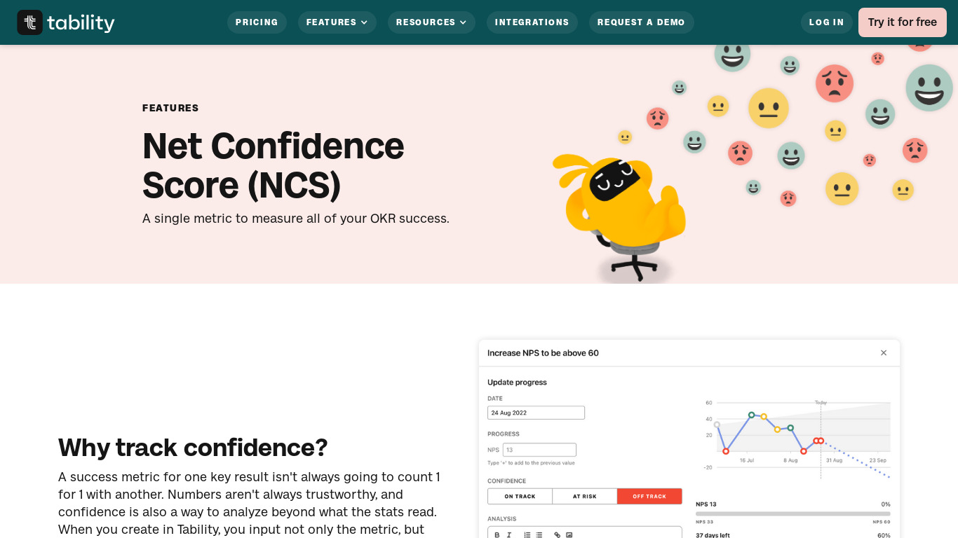 NCS: NPS for your OKRs Landing page