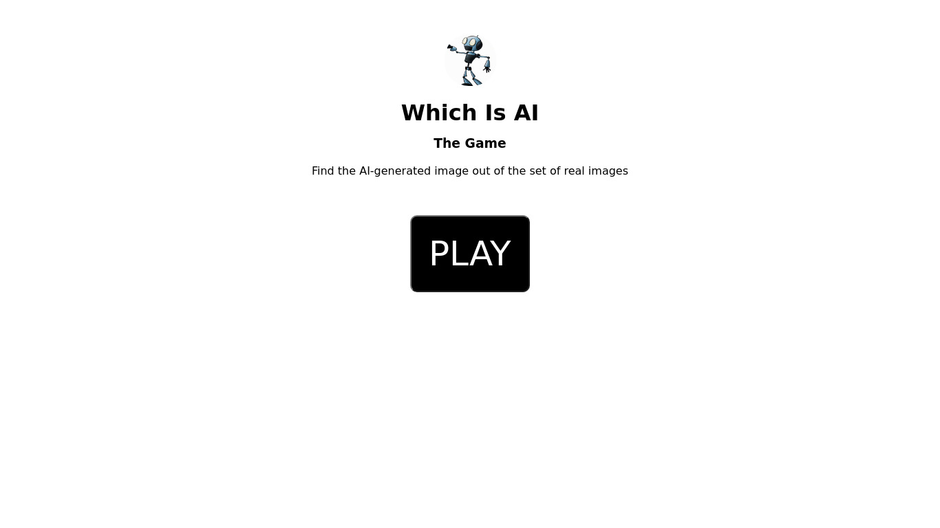 WhichIsAI (The Game) Landing page