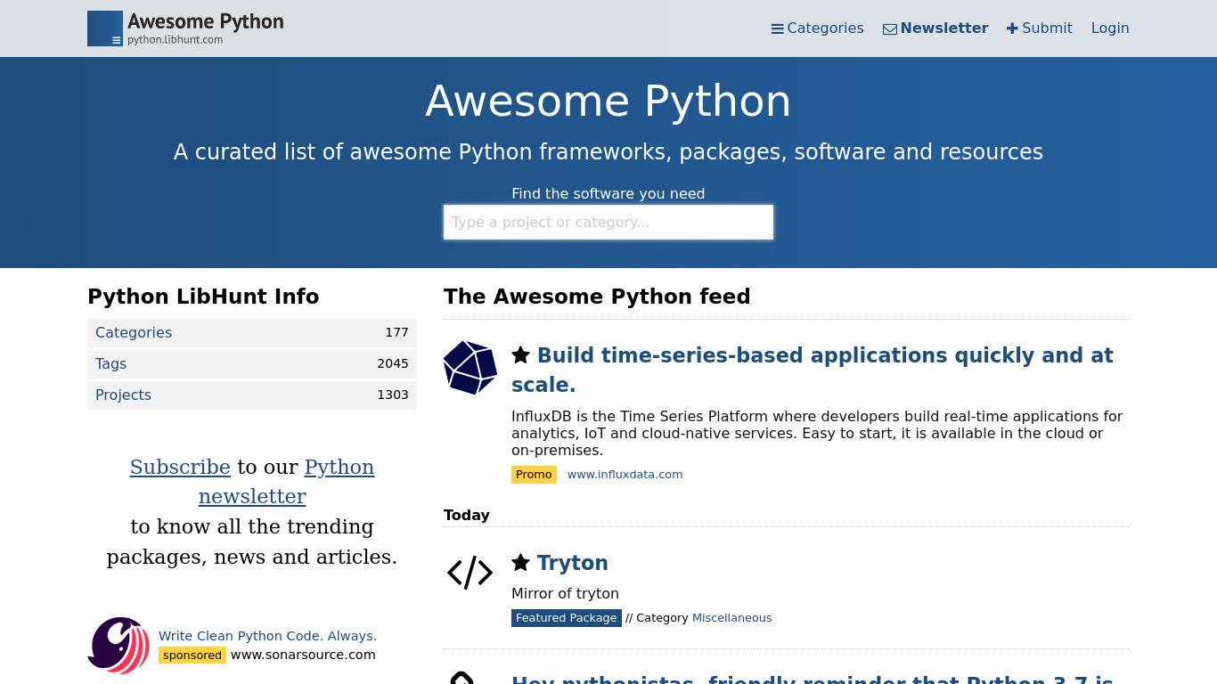 Awesome Python Landing page