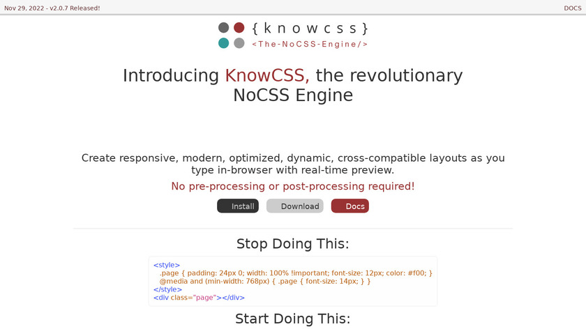 KnowCSS Landing Page