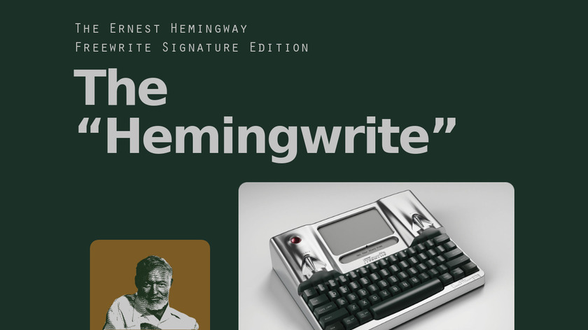 Hemingwrite Landing Page