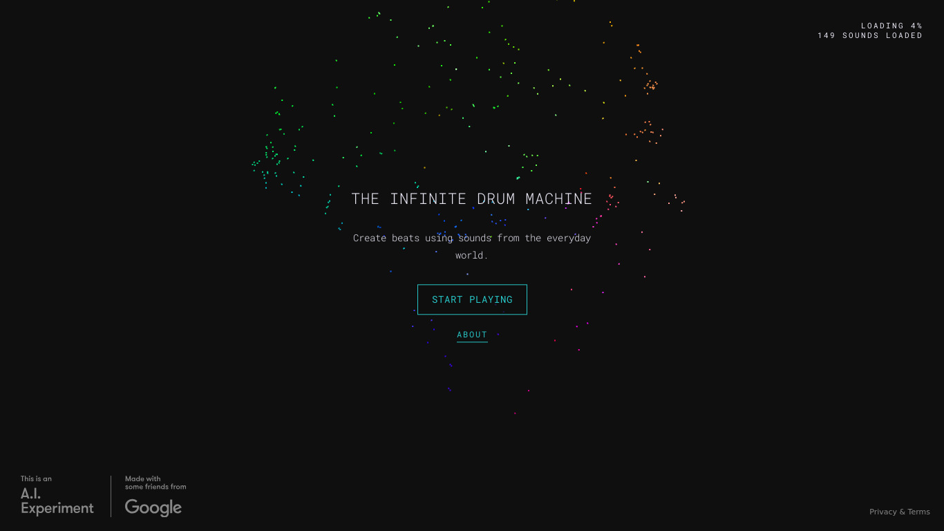 The Infinite Drum Machine Landing page