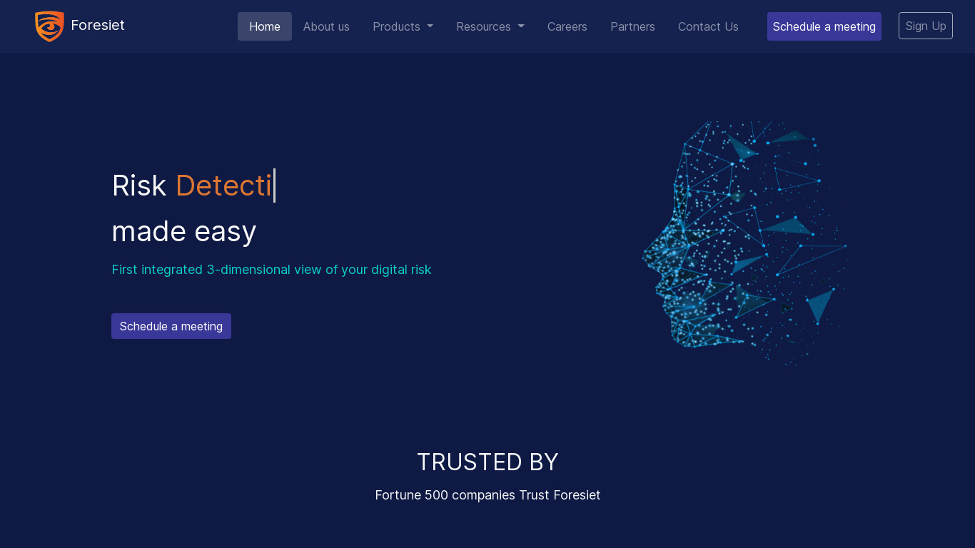 Foresiet Landing page