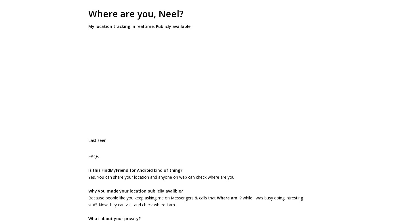 Where are you? Landing page