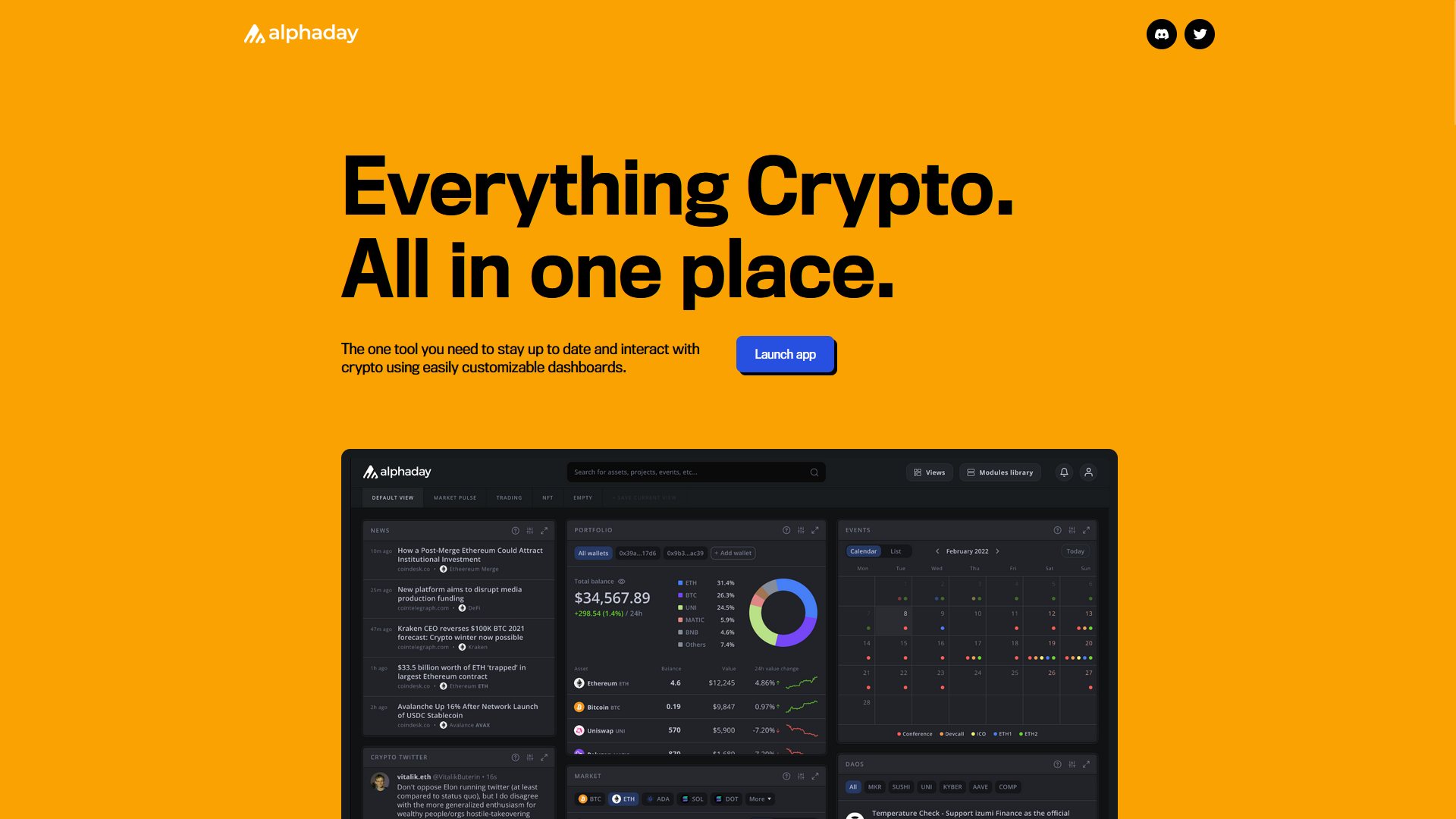 Alphaday Landing page