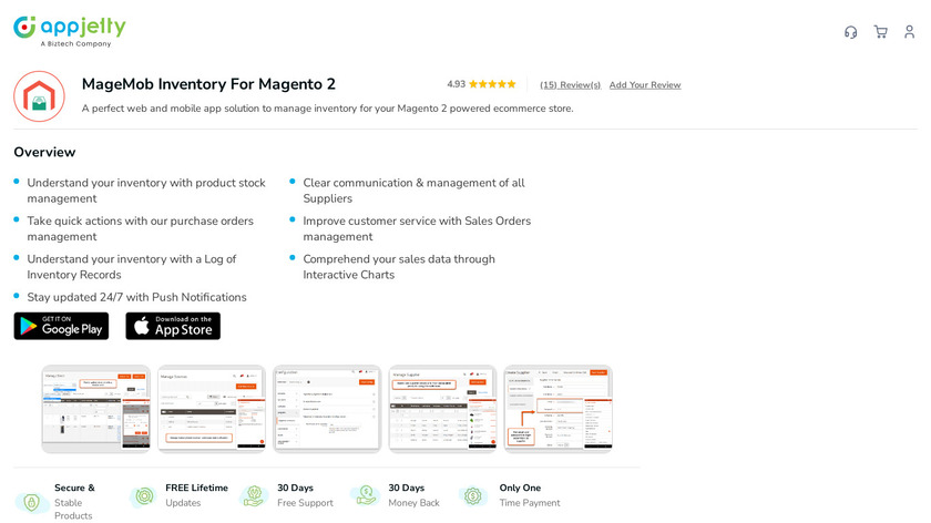 MageMob Inventory Management Landing Page