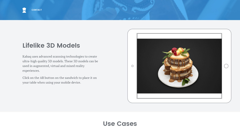 Kabaq AR Food Landing Page