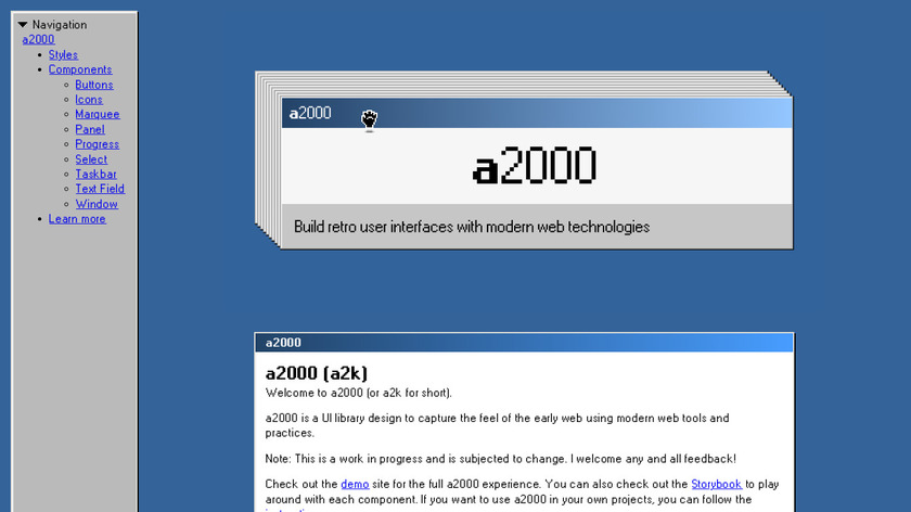 a2k - UI Library Landing Page