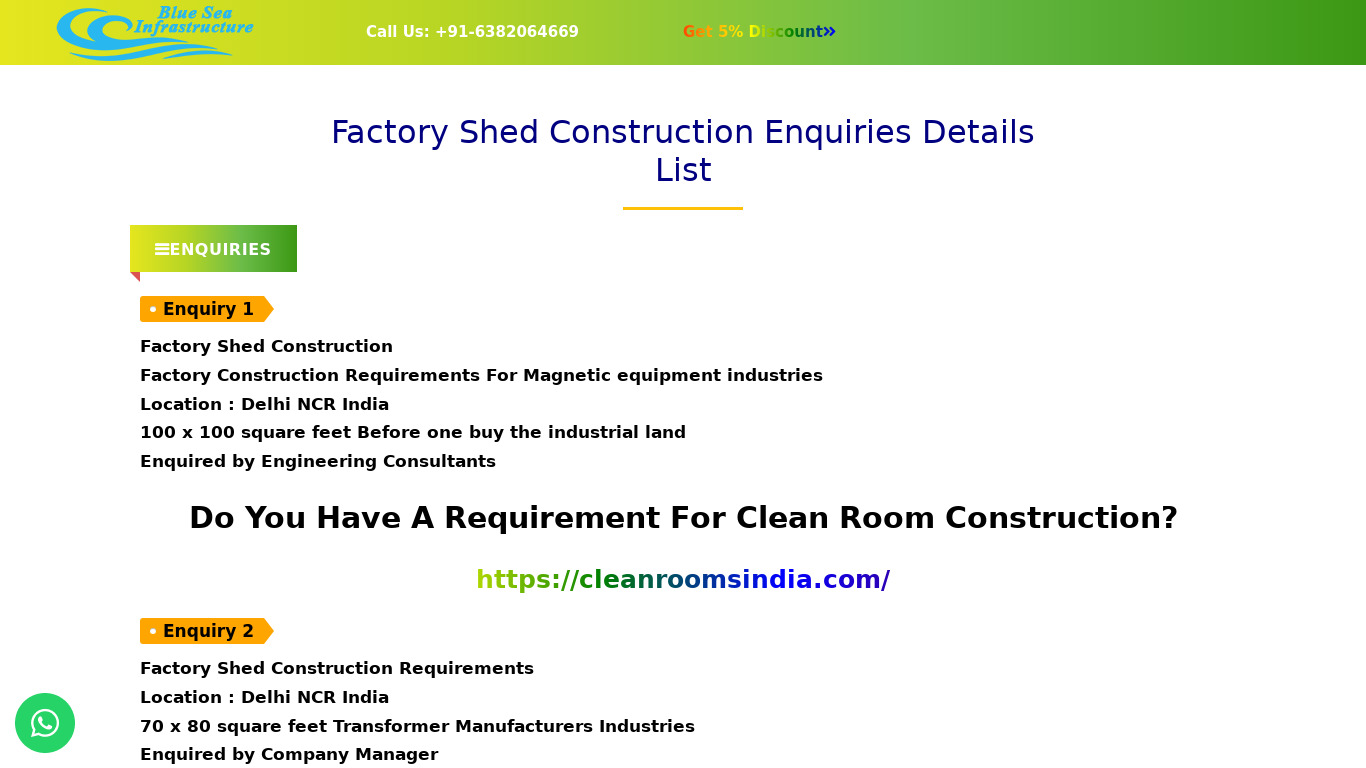 Factory Shed Manufacturers Tamil Nadu Landing page
