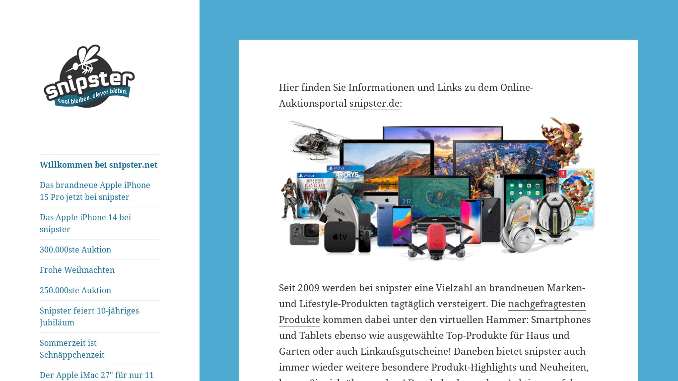 Snipster Landing page