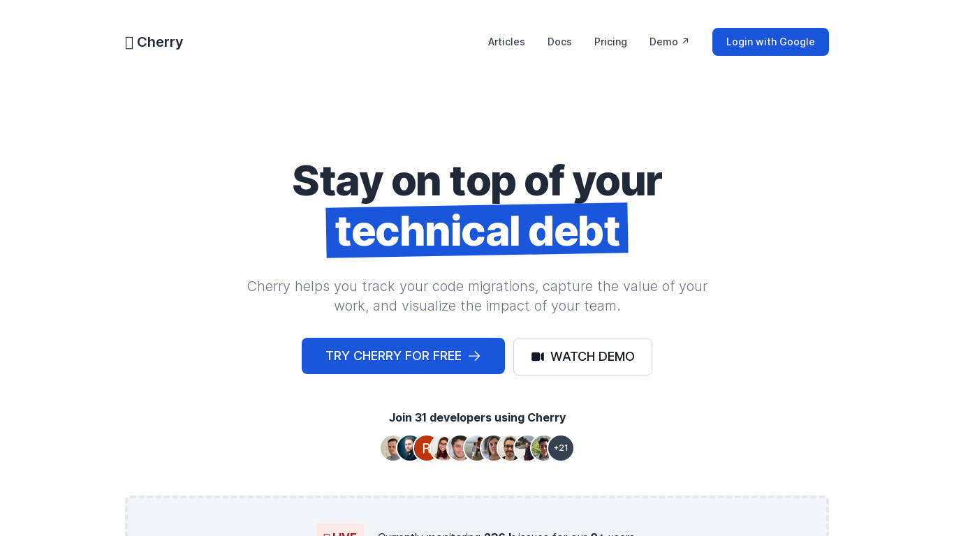 cherrypush 🍒 Landing page