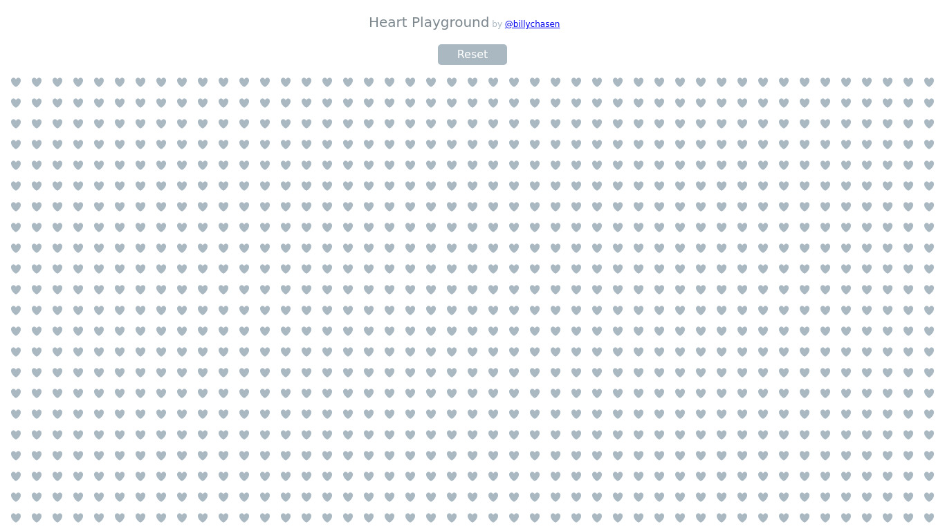 Heart Playground Landing page
