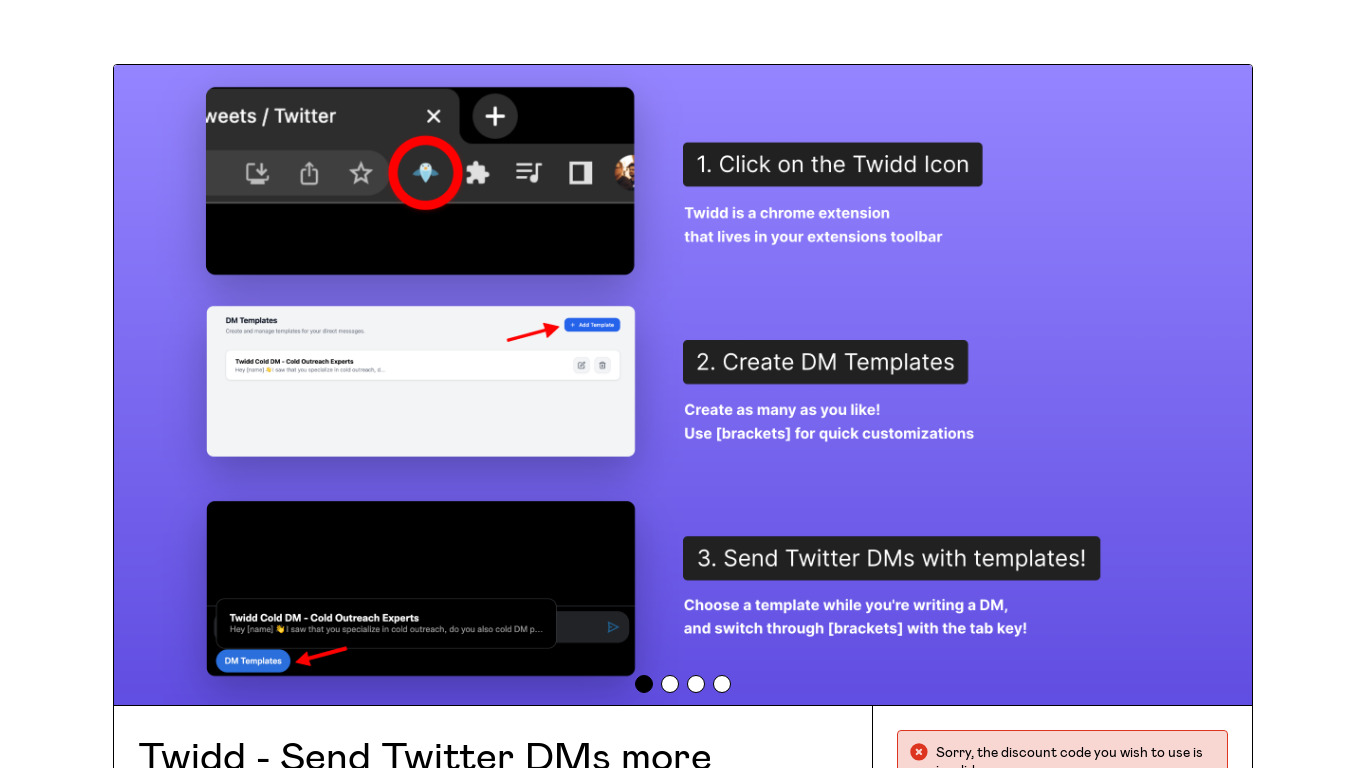 Twidd - Enhanced Twitter DMs Landing page