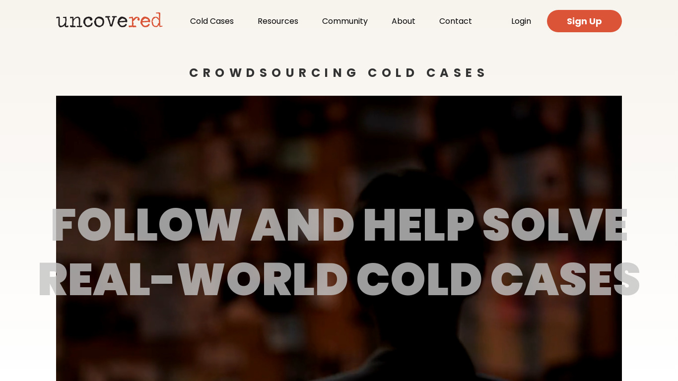 Uncovered Landing page