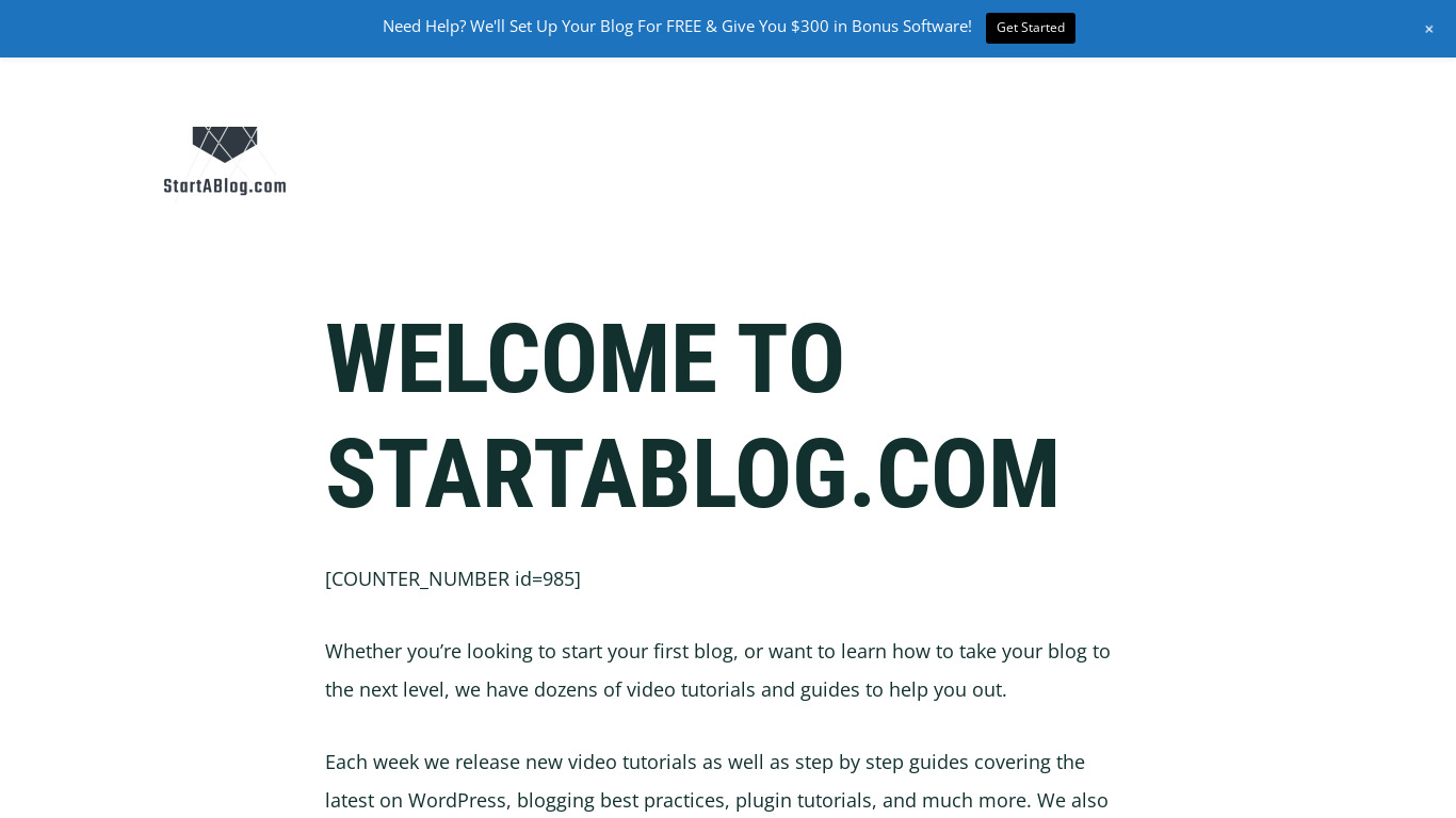 How to Start A Blog Landing page