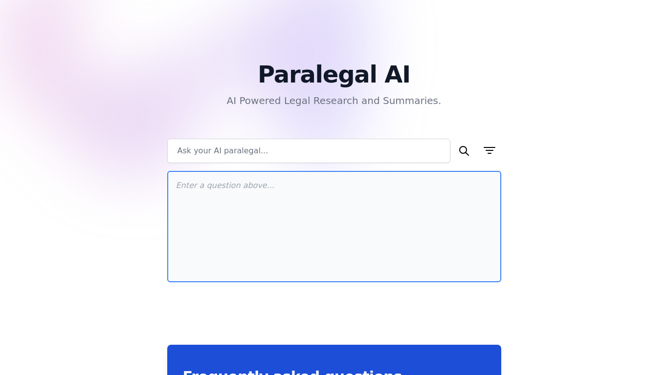 Paralegal AI Landing page