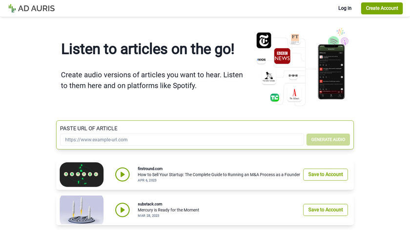 Ad Auris Play Landing Page