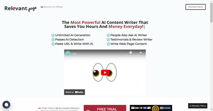 Relevant.Page Landing Page