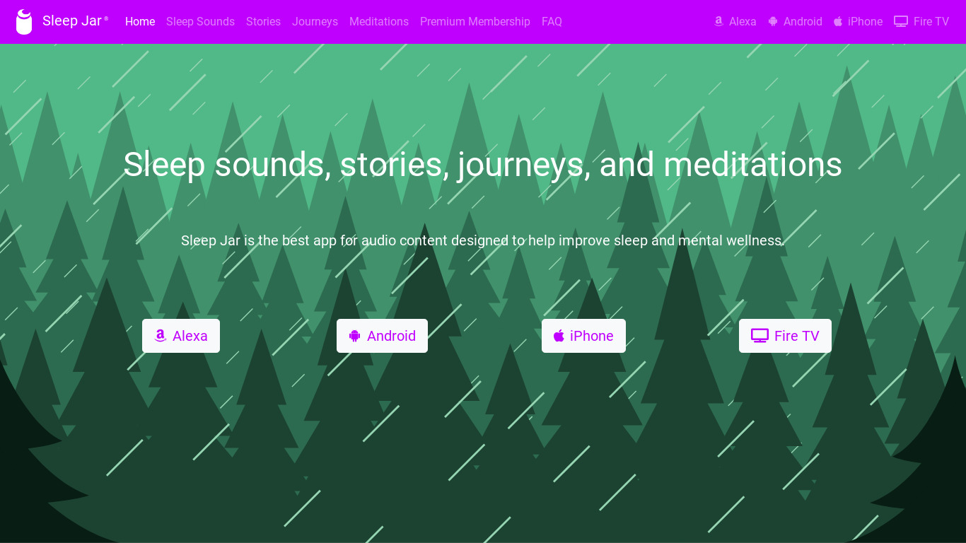 Sleep Jar Landing page