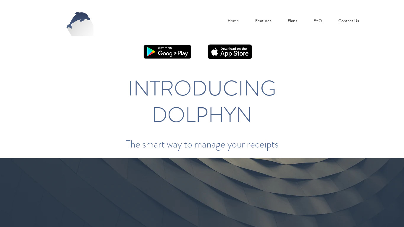 Dolphyn Receipt Manager Landing page