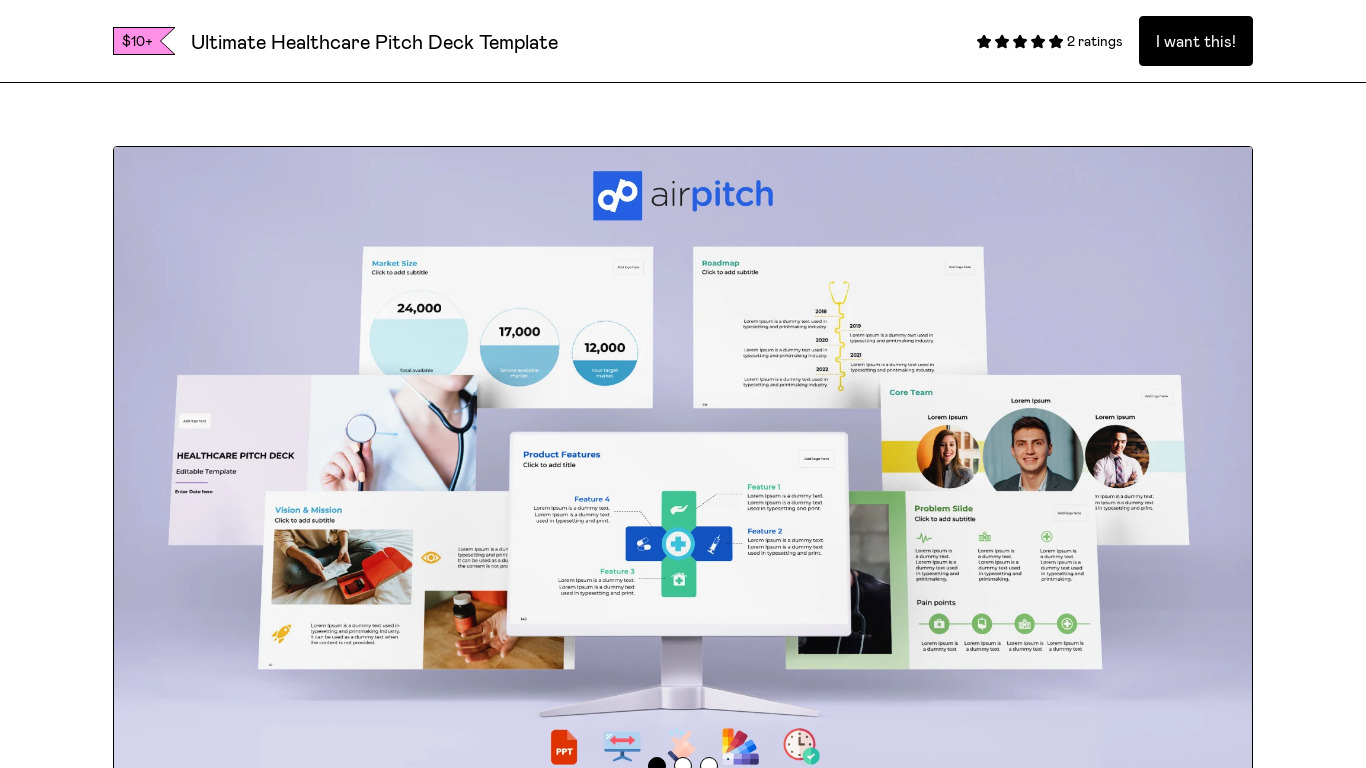 Ultimate Healthcare Pitch Deck Template Landing page