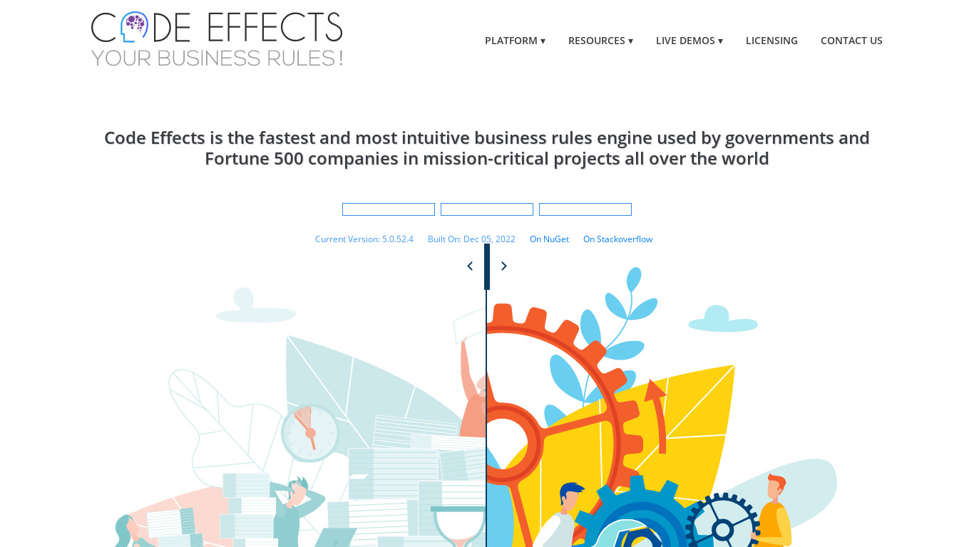 Code Effects Landing page