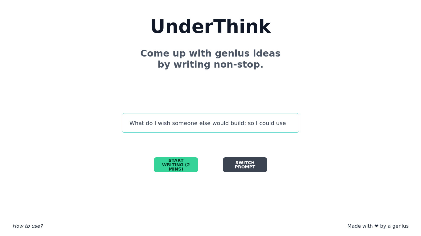 UnderThink Landing page