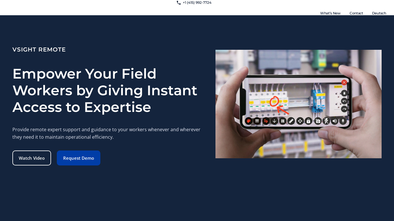 VSight Remote Landing page