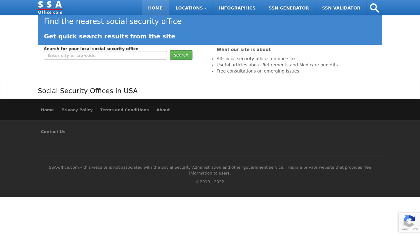 SSA-Office.com Landing page