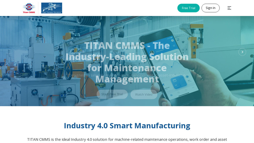 Lean Transition Solutions TITAN CMMS Landing Page