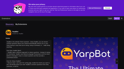 YarpBot Twitch Extension image