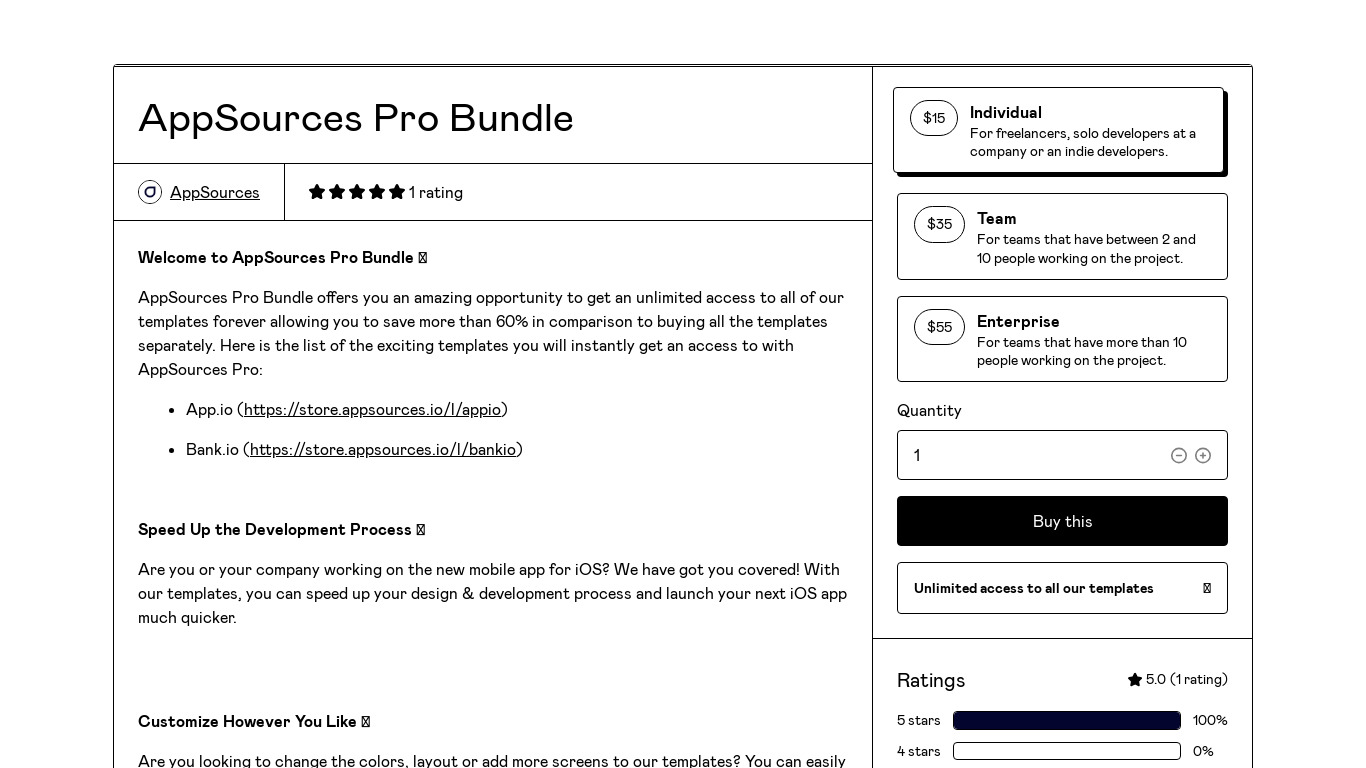 AppSources Pro Bundle Landing page