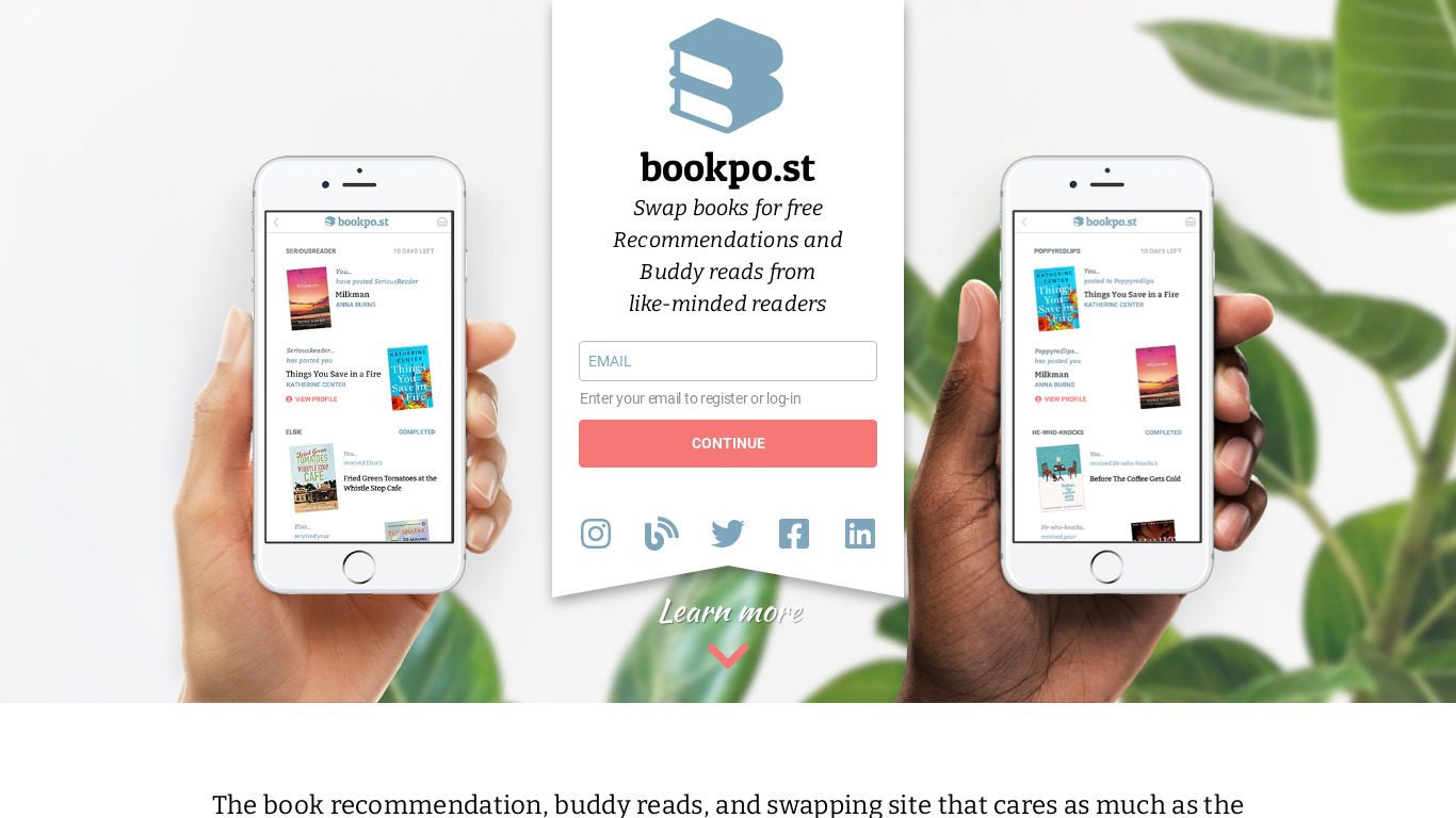 bookpo.st Landing page