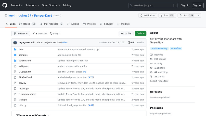 TensorKart Landing Page