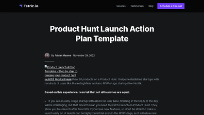 Product launch action template image