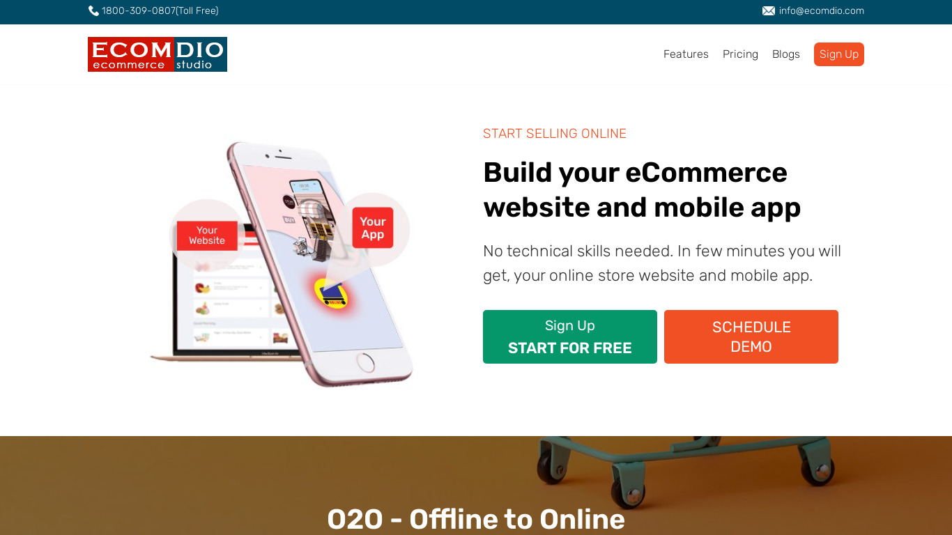 Ecommerce Website & App Landing page