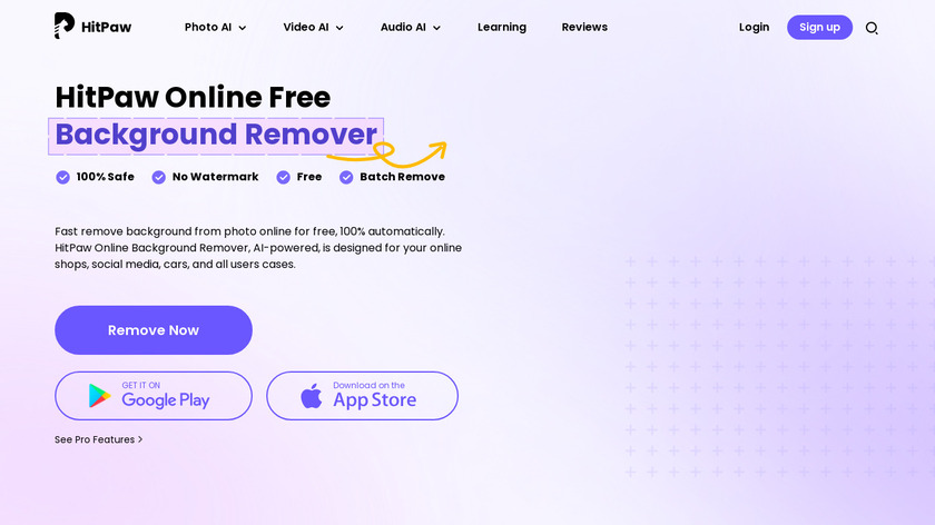 HitPaw Online Background Remover Landing Page